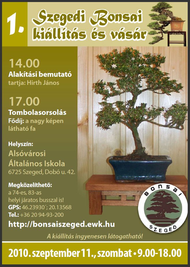 Bonsai plakát 1. Szegedi Bonsai Kiállítás és Vásár